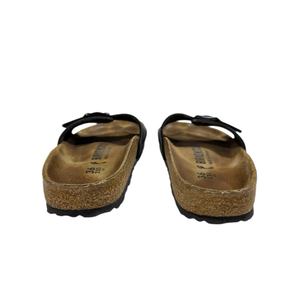 Birkenstock Madrid Black Sandals Women’s Size 5 Single Strap Buckle Cork Footbed - Picture 5 of 11